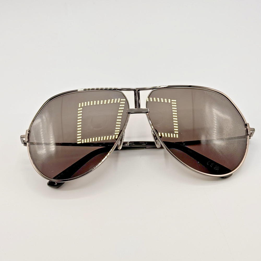 Tom Ford Sunglasses Rickie-02 TF1281 08A Gunmetal Aviator Frame Smoke Lens 63mm
